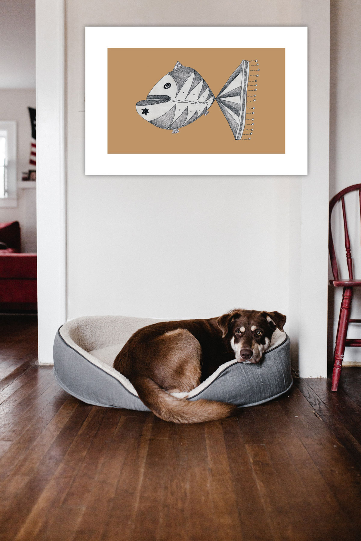 Giclee Print of Line Drawn Fish